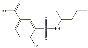 4-bromo-3-(pentan-2-ylsulfamoyl)benzoic acid,,结构式