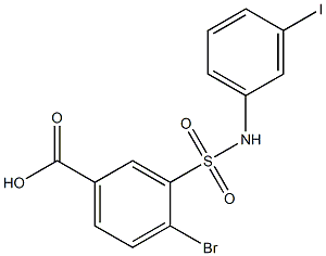 4-bromo-3-[(3-iodophenyl)sulfamoyl]benzoic acid,,结构式