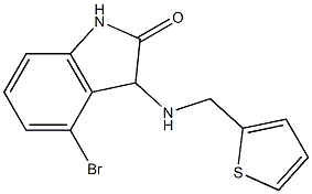 4-bromo-3-[(thiophen-2-ylmethyl)amino]-2,3-dihydro-1H-indol-2-one,,结构式