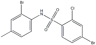 4-bromo-N-(2-bromo-4-methylphenyl)-2-chlorobenzene-1-sulfonamide,,结构式