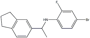 4-bromo-N-[1-(2,3-dihydro-1H-inden-5-yl)ethyl]-2-fluoroaniline,,结构式