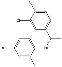 4-bromo-N-[1-(3-chloro-4-fluorophenyl)ethyl]-2-methylaniline,,结构式