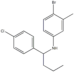 4-bromo-N-[1-(4-chlorophenyl)butyl]-3-methylaniline Struktur