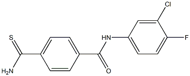 4-carbamothioyl-N-(3-chloro-4-fluorophenyl)benzamide Structure