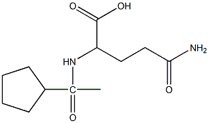 4-carbamoyl-2-(1-cyclopentylacetamido)butanoic acid 化学構造式