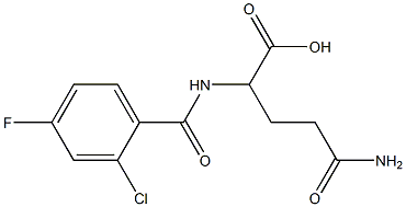 4-carbamoyl-2-[(2-chloro-4-fluorophenyl)formamido]butanoic acid,,结构式