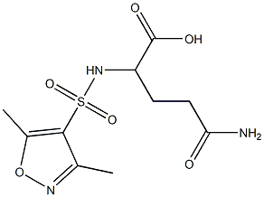 4-carbamoyl-2-[(3,5-dimethyl-1,2-oxazole-4-)sulfonamido]butanoic acid Struktur