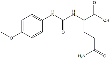 4-carbamoyl-2-{[(4-methoxyphenyl)carbamoyl]amino}butanoic acid 化学構造式