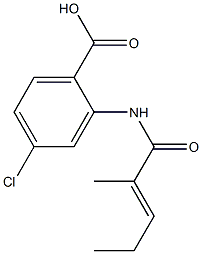 4-chloro-2-(2-methylpent-2-enamido)benzoic acid Struktur