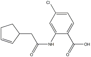 4-chloro-2-[2-(cyclopent-2-en-1-yl)acetamido]benzoic acid 化学構造式