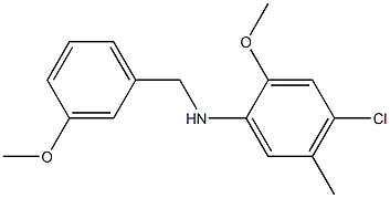 4-chloro-2-methoxy-N-[(3-methoxyphenyl)methyl]-5-methylaniline,,结构式