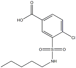 4-chloro-3-(pentylsulfamoyl)benzoic acid 化学構造式