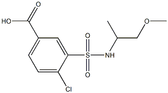 4-chloro-3-[(1-methoxypropan-2-yl)sulfamoyl]benzoic acid 结构式