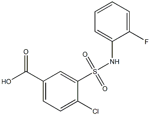4-chloro-3-[(2-fluorophenyl)sulfamoyl]benzoic acid,,结构式