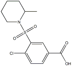 4-chloro-3-[(2-methylpiperidine-1-)sulfonyl]benzoic acid,,结构式