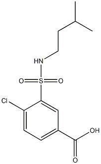 4-chloro-3-[(3-methylbutyl)sulfamoyl]benzoic acid,,结构式