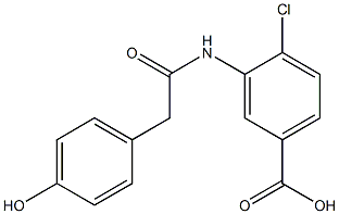 4-chloro-3-[2-(4-hydroxyphenyl)acetamido]benzoic acid,,结构式