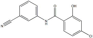 4-chloro-N-(3-cyanophenyl)-2-hydroxybenzamide 化学構造式