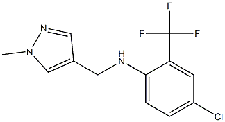 4-chloro-N-[(1-methyl-1H-pyrazol-4-yl)methyl]-2-(trifluoromethyl)aniline 化学構造式