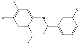 4-chloro-N-[1-(3-chlorophenyl)ethyl]-2-methoxy-5-methylaniline 结构式