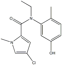 4-chloro-N-ethyl-N-(5-hydroxy-2-methylphenyl)-1-methyl-1H-pyrrole-2-carboxamide 结构式