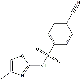 4-cyano-N-(4-methyl-1,3-thiazol-2-yl)benzenesulfonamide 结构式