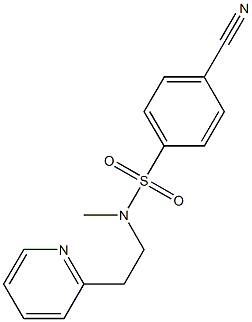 4-cyano-N-methyl-N-[2-(pyridin-2-yl)ethyl]benzene-1-sulfonamide Struktur