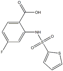 4-fluoro-2-(thiophene-2-sulfonamido)benzoic acid 化学構造式