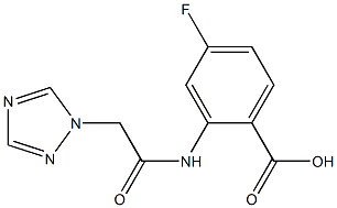 4-fluoro-2-[2-(1H-1,2,4-triazol-1-yl)acetamido]benzoic acid,,结构式