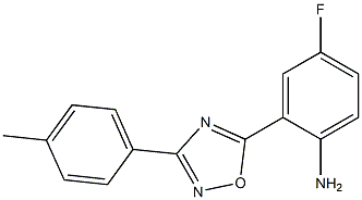 4-fluoro-2-[3-(4-methylphenyl)-1,2,4-oxadiazol-5-yl]aniline,,结构式