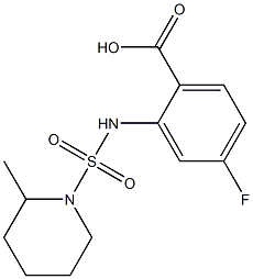 4-fluoro-2-{[(2-methylpiperidine-1-)sulfonyl]amino}benzoic acid,,结构式