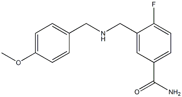 4-fluoro-3-({[(4-methoxyphenyl)methyl]amino}methyl)benzamide 化学構造式