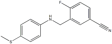 4-fluoro-3-({[4-(methylsulfanyl)phenyl]amino}methyl)benzonitrile,,结构式