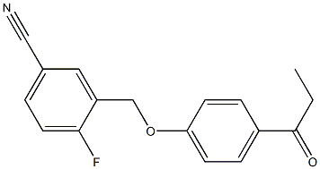 4-fluoro-3-(4-propanoylphenoxymethyl)benzonitrile,,结构式