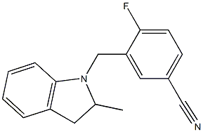  4-fluoro-3-[(2-methyl-2,3-dihydro-1H-indol-1-yl)methyl]benzonitrile