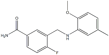 4-fluoro-3-{[(2-methoxy-5-methylphenyl)amino]methyl}benzamide