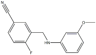 4-fluoro-3-{[(3-methoxyphenyl)amino]methyl}benzonitrile 化学構造式