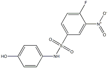 4-fluoro-N-(4-hydroxyphenyl)-3-nitrobenzene-1-sulfonamide 化学構造式