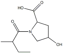 4-hydroxy-1-(2-methylbutanoyl)pyrrolidine-2-carboxylic acid Structure