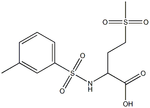 4-methanesulfonyl-2-[(3-methylbenzene)sulfonamido]butanoic acid 化学構造式