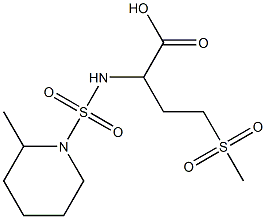 4-methanesulfonyl-2-{[(2-methylpiperidine-1-)sulfonyl]amino}butanoic acid Struktur