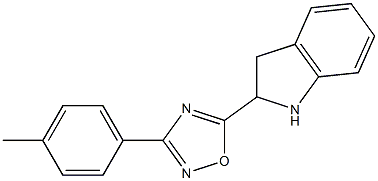 5-(2,3-dihydro-1H-indol-2-yl)-3-(4-methylphenyl)-1,2,4-oxadiazole,,结构式