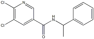 5,6-dichloro-N-(1-phenylethyl)pyridine-3-carboxamide 结构式