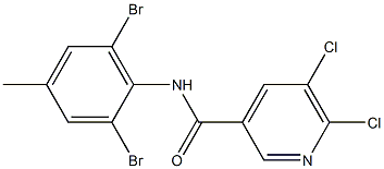 5,6-dichloro-N-(2,6-dibromo-4-methylphenyl)pyridine-3-carboxamide 化学構造式