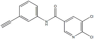 5,6-dichloro-N-(3-ethynylphenyl)pyridine-3-carboxamide Struktur