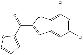 5,7-dichloro-2-(thiophen-2-ylcarbonyl)-1-benzofuran 化学構造式