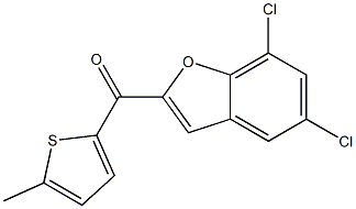 5,7-dichloro-2-[(5-methylthiophen-2-yl)carbonyl]-1-benzofuran 化学構造式