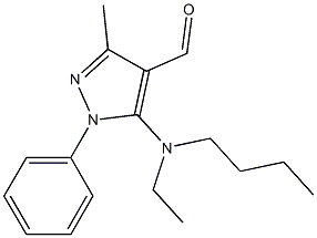 5-[butyl(ethyl)amino]-3-methyl-1-phenyl-1H-pyrazole-4-carbaldehyde,,结构式