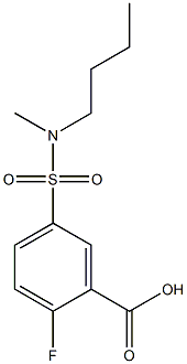 5-[butyl(methyl)sulfamoyl]-2-fluorobenzoic acid 化学構造式