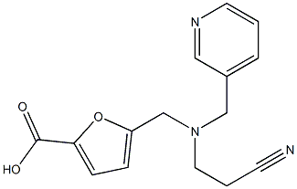 5-{[(2-cyanoethyl)(pyridin-3-ylmethyl)amino]methyl}furan-2-carboxylic acid Struktur